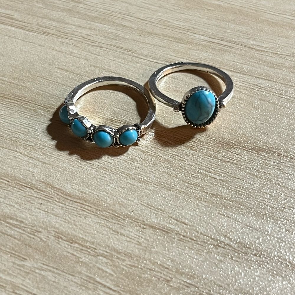 Turquoise Stone Silver-Accent Ring - Turquoise - image 3